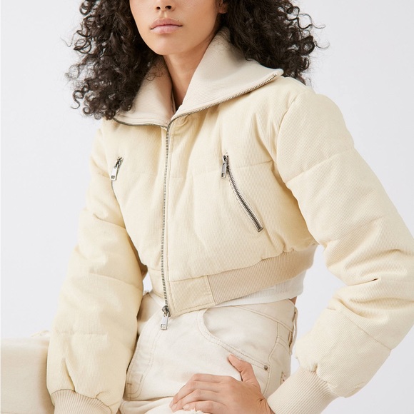 Urban Outfitters Jackets & Blazers - NWT UO Lily Corduroy Cropped Puffer Jacket
